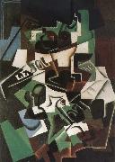 Juan Gris Fruit dish pipo and newspaper oil painting reproduction